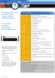 RF Amplifier Data Sheet BT-AlphaS series 100kHz