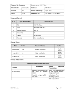 Name of the Document Remote Access VPN Policy Classification