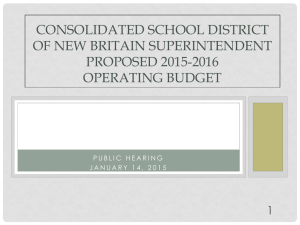 Consolidated School District of New Britain Operating Budget
