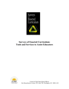 Surveys of Enacted Curriculum: Tools and Services to