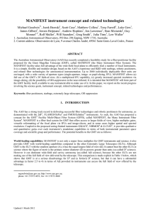 MANIFEST instrument concept and related technologies