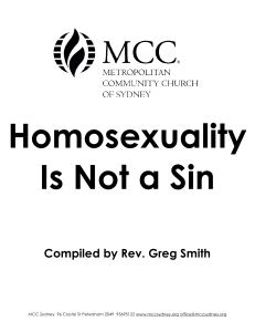 04 Homosexuality is Not a Sin Compiled by Rev Greg Smith