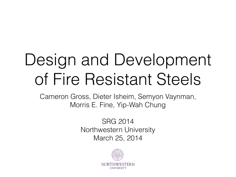 Design and Development of Fire-Resistant Steels