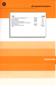 Section 3 - Resistors / Rheostats - GE Electric Motors
