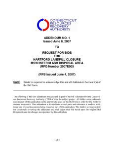 ADDENDUM NO. 1 Issued June 8, 2007 TO REQUEST FOR BIDS