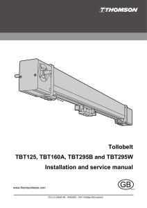 Tollobelt TBT Installation Service Manual (A4)