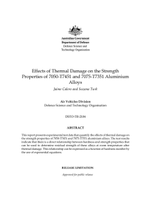 Effects of Thermal Damage on the Tensile Strength of 7050