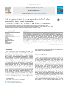 High strength and good electrical conductivity in Cu–Cr alloys