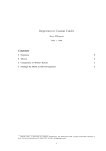 Dispersion in Coaxial Cables