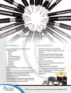 Coaxial Cable and Cable Assembly Products | Brochure | PCTEL