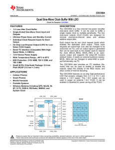 CDC3S04 Quad Sine-Wave Clock Buffer with LDO. (Rev. C)