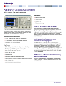 AFG3000C Arbitrary/Function Generator Datasheet