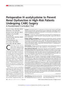Perioperative N-acetylcysteine to Prevent Renal Dysfunction in High
