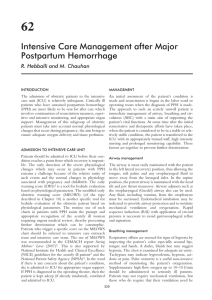 Intensive Care Management after Major Postpartum Hemorrhage