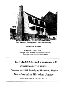1998/1999 Winter/Spring - Alexandria Historical Society