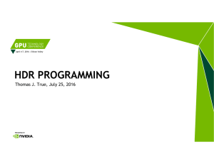 hdr programming - GPU Technology Conference