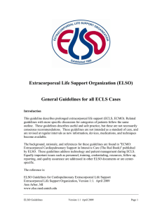 Extracorporeal Life Support Organization (ELSO) General