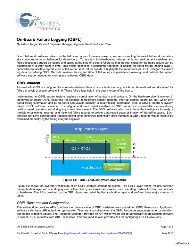 OnBoard Failure Logging