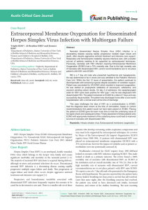 Extracorporeal Membrane Oxygenation for Disseminated Herpes
