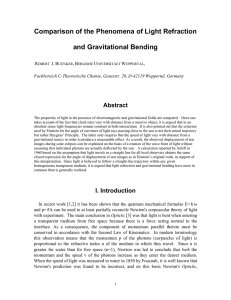 Comparison of the Phenomena of Light Refraction and