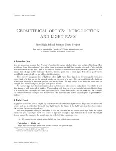 Geometrical optics: Introduction and light rays