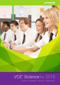 VCE Science for 2016