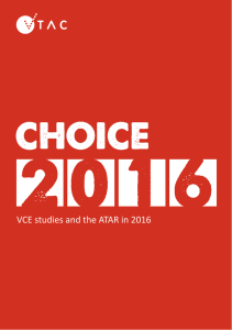 VCE studies and the ATAR in 2016