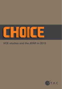 VCE studies and the ATAR in 2015
