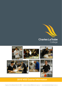 CLTC VCE Course Information 2015 - Charles La Trobe P