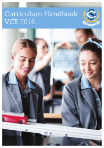 Curriculum Handbook VCE 2016