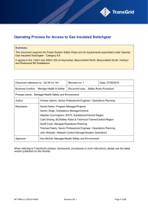 Operating Process for Access to Gas Insulated Switchgear