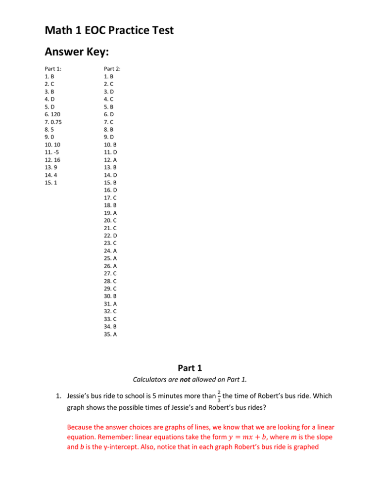 algebra 1 eoc practice test with answers pdf Natisha Maness