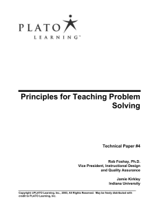 Principles for Teaching Problem Solving