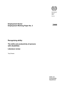 The skills and productivity of persons with disabilities