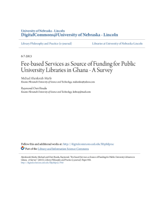 Fee-based Services as Source of Funding for Public University