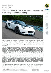 The Lotus Elise S Cup, a road-going variant of the Elise S