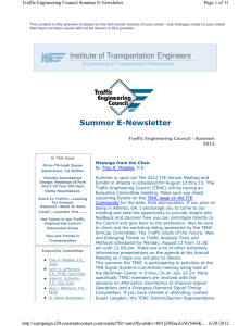 Summer E-Newsletter - Institute of Transportation Engineers