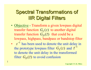 Spectral Transformations of IIR Digital Filters