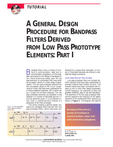 a general design procedure for bandpass filters derived from low