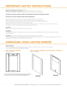 important saftey instructions unpacking your lighted mirror