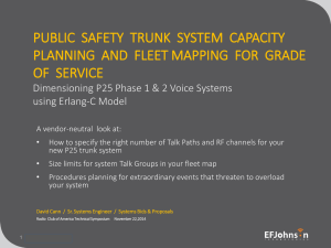 public safety trunk system capacity planning and fleet mapping for