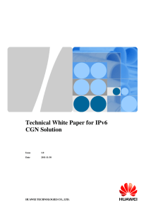 Technical White Paper for IPv6 CGN Solution
