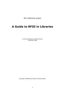 A Guide to RFID in Libraries - Book Industry Communication