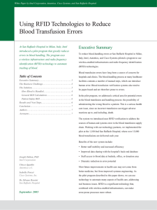 Using RFID Technologies to Reduce Blood Transfusion Errors