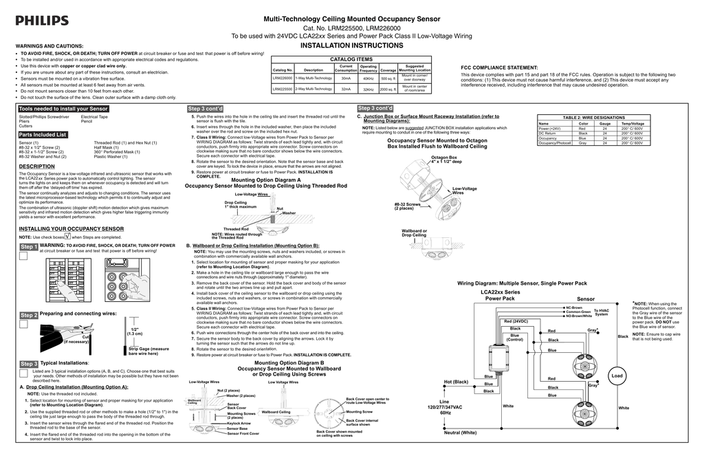 Ceiling Occupancy Sensor Wiring Diagram