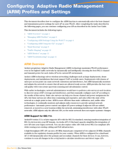 Configuring Adaptive Radio Management (ARM