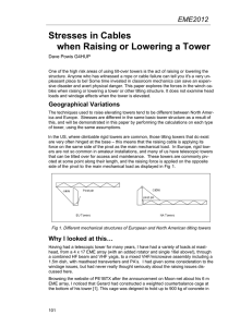 Stresses in Cables when Raising or Lowering a Tower