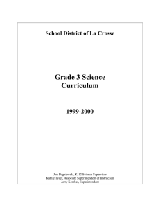 Grade 3 curriculum - School District of La Crosse