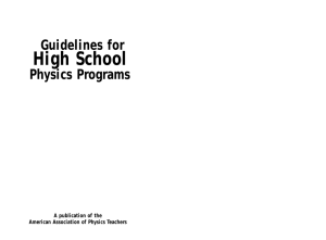 Guidelines for High School Physics Programs