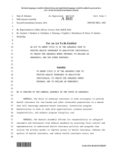 Bill Drafting Template - Arkansas Center for Health Improvement